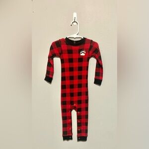 Flap Jack Black/Red Plaid LS Footless Romper w/Faux Flap - Size 18 Months (NWOT)